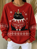 Casual Christmas Crew Neck Long Sleeve Sweatshirt