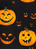 Halloween Pumpkin Print Loose Casual Crew Neck Sweatshirt