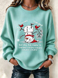 Casual Text Letters Crew Neck Long Sleeve Sweatshirt