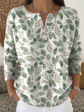 Women's Christmas Pattern Art Print Buttoned Round Neck Long Sleeve Cardigan Sweater