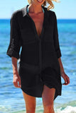 Emoswims - White Pocket Long Sleeve Cover Up