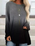 Casual Ombre/Tie-dye Long Sleeve Sweatshirt