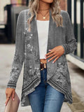 Ethnic Regular Frill Hem Lightweight Casual Loose Cardigan