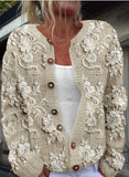 Vintage Floral Print Button Knit Cardigan