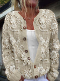 Vintage Floral Print Button Knit Cardigan