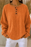 Women Casual Plain Henley Collar Long Sleeve Sweatshirt