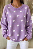 Women Casual Geometric Crew Neck Long Sleeve Sweater
