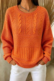 Women Casual Abstract Crew Neck Long Sleeve Sweater