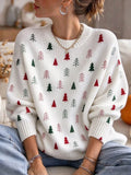 Women's Christmas Tree Round Neck Long Sleeve Sweater
