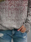 Tribal Print Round Neck Long Sleeves Sweatshirt