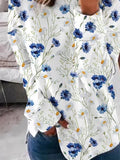 Floral Print Round Neck Long Sleeves Sweatshirt