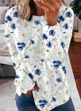 Floral Print Round Neck Long Sleeves Sweatshirt
