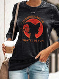 Halloween Print O-neck Long Sleeves Sweatshirt
