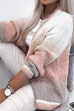 Color Block Casual Long Sleeves Sweater Cardigan