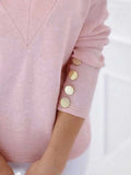 Solid Color V-neck Casual Long Sleeves Sweatshirt