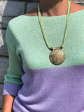 Color Block Boat Neck Long Sleeves Sweater