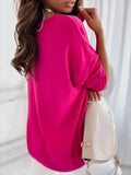Solid Color V-neck Casual Long Sleeves Sweater