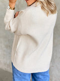 Solid Color Collared Buttons Long Sleeves Sweater