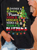 Christmas Letter Print Crew Neck Long Sleeves Sweatshirt