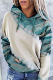 Marbling Print Hooded Long Sleeves Sweatshirt