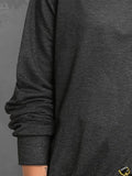Solid Color Round Neck Long Sleeves Sweatshirt