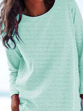 Stripe Print Round Neck Long Sleeves Sweatshirt
