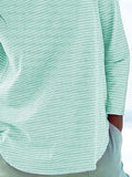 Stripe Print Round Neck Long Sleeves Sweatshirt