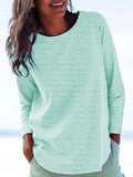 Stripe Print Round Neck Long Sleeves Sweatshirt