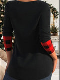 Christmas Snowman Print Crew Neck Long Sleeves Sweatshirt