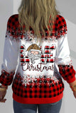 Christmas Love Print V-neck Long Sleeves Sweatshirt