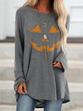 Halloween Scarecrow Face Print Long Sleeves Sweatshirt