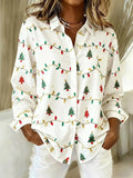 Casual Christmas Long Sleeve Blouse