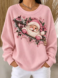 Casual Santa Claus Crew Neck Long Sleeve Sweatshirt