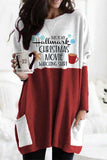 Christmas Alphabet Print O-neck Long Sleeves Sweatshirt