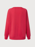 Crew Neck Long Sleeve Cotton Letter Print Sweatshirt